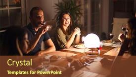  Presentation with family talking - Theme with beautiful-family-on-dinner-talking background and a tawny brown colored foreground