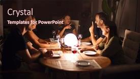  Presentation with family talking - Amazing PPT theme having beautiful-family-on-dinner-talking backdrop and a wine colored foreground