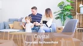  Presentation with parents - Presentation theme with beautiful-family-parents-sitting background and a coral colored foreground