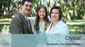  Presentation with park - Audience pleasing presentation design consisting of beautiful family posing backdrop and a light blue colored foreground