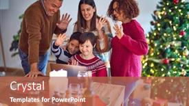  Presentation with confident - Beautiful slides featuring beautiful-family-smiling-happy backdrop and a coral colored foreground