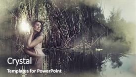  Presentation with fantasy - Cool new slides with beautiful fantasy woman in water backdrop and a dark gray colored foreground