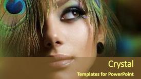  Presentation with peacock feather - Presentation having beautiful fashion girl face peacock background and a tawny brown colored foreground