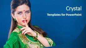  Presentation with arabic woman - Slide deck consisting of beautiful fashion indian woman portrait background and a ocean colored foreground