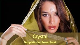  Presentation with arabic woman - Colorful slides enhanced with beautiful fashion indian woman portrait backdrop and a tawny brown colored foreground