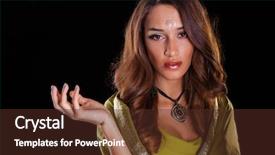  Presentation with arabic woman - Cool new presentation theme with beautiful fashion indian woman portrait backdrop and a tawny brown colored foreground