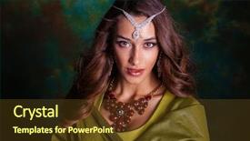  Presentation with arabic woman - Beautiful PPT theme featuring beautiful fashion indian woman portrait backdrop and a tawny brown colored foreground