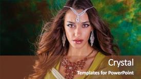  Presentation with arabic woman - Presentation theme having beautiful fashion indian woman portrait background and a tawny brown colored foreground