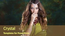  Presentation with fashion accessories - Presentation design consisting of beautiful fashion indian woman portrait background and a tawny brown colored foreground