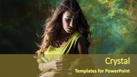  Presentation with arabic woman - Amazing PPT theme having beautiful fashion indian woman portrait backdrop and a tawny brown colored foreground