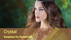  Presentation with arabic woman - Presentation theme having beautiful fashion indian woman portrait background and a  colored foreground