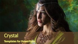  Presentation with arabic woman - Theme consisting of beautiful fashion indian woman portrait background and a  colored foreground