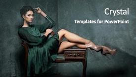  Presentation with fashion - PPT layouts having beautiful fashion model over vintage background and a dark gray colored foreground