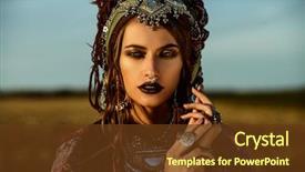  Presentation with fashion - Audience pleasing PPT theme consisting of beautiful fashion model posing backdrop and a tawny brown colored foreground