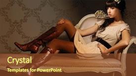  Presentation with luxury lifestyle - Audience pleasing theme consisting of beautiful fashion model sitting backdrop and a tawny brown colored foreground