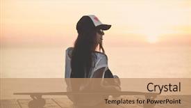  Presentation with fashion - Colorful presentation enhanced with beautiful fashion skater girl posing backdrop and a coral colored foreground