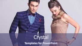  Presentation with lover - Presentation theme consisting of beautiful fashion woman fixing her dress while her lover is holding his hands in pockets background and a ocean colored foreground