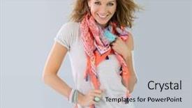  Presentation with spring - Audience pleasing slide set consisting of beautiful fashion woman model spring backdrop and a light gray colored foreground