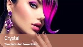  Presentation with hair color - Beautiful presentation featuring beautiful fashion woman with purple backdrop and a coral colored foreground