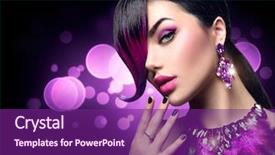  Presentation with hair color - Presentation enhanced with beautiful fashion woman with purple background and a violet colored foreground