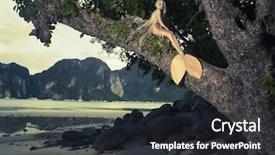  Presentation with mermaid - PPT theme with beautiful fashionable mermaid sitting background and a wine colored foreground