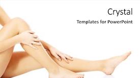  Presentation with varicose veins on a legs - Audience pleasing slide set consisting of beautiful feet - close up smooth female legs backdrop and a  colored foreground