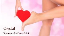  Presentation with lights - Slide set consisting of beautiful feet - female legs against a pink background and a lemonade colored foreground