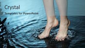  Presentation with water ways - PPT theme consisting of beautiful feet - foot in water background and a light blue colored foreground