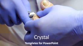  Presentation with work in clinic dental surgery - Presentation theme featuring beautiful feet - pedicure specialist works background and a  colored foreground
