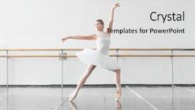  Presentation with dance beautiful couple dancing ballroom - Audience pleasing slide deck consisting of beautiful female ballet dancer backdrop and a light gray colored foreground