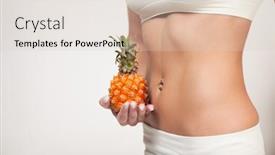  Presentation with pineapple - Slide deck having beautiful-female-belly-and-pineapple background and a lemonade colored foreground