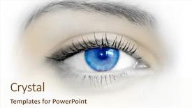 Presentation with eye brows - Cool new presentation theme with beautiful female blue eye macro backdrop and a cream colored foreground