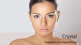  Presentation with maroon grey - PPT theme featuring beautiful female body - close-up portrait of woman isolated background and a coral colored foreground