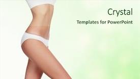  Presentation with green circles - Presentation theme with beautiful female body - slim woman against an abstract background and a cream colored foreground