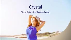  Presentation with being a single woman - Colorful presentation design enhanced with beautiful female body - young woman at the beach backdrop and a  colored foreground