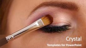  Presentation with eye - Amazing slide deck having beautiful female eye with bright backdrop and a coral colored foreground