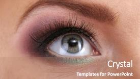  Presentation with how to make a - Colorful presentation design enhanced with beautiful female eye with bright backdrop and a coral colored foreground