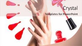  Presentation with manicure - Colorful PPT theme enhanced with beautiful female hands with red backdrop and a lemonade colored foreground