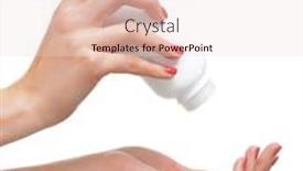  Presentation with powder - Cool new slide set with beautiful female hands with the talcum powder isolated on white backdrop and a lemonade colored foreground