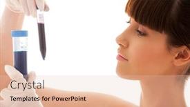  Presentation with lab test - Presentation theme consisting of beautiful-female-lab-worker-holding background and a lemonade colored foreground