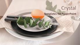  Presentation with festive - PPT theme featuring beautiful festive easter table setting background and a lemonade colored foreground