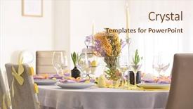  Presentation with table setting - Presentation theme having beautiful festive easter table setting background and a cream colored foreground