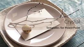  Presentation with festive - Colorful theme enhanced with beautiful festive easter table setting with blank card closeup backdrop and a soft green colored foreground