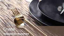  Presentation with table setting - Cool new presentation design with beautiful-festive-table-setting-closeup backdrop and a coral colored foreground