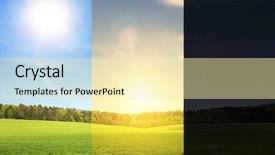  Presentation with night day - Slide set with beautiful field in day night background and a blonde colored foreground