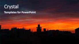  Presentation with colon - Slide deck having beautiful fiery sunrise in madrid background and a wine colored foreground
