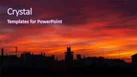  Presentation with colon - Cool new theme with beautiful fiery sunrise in madrid backdrop and a wine colored foreground