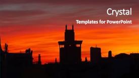 Presentation with colon - Beautiful PPT layouts featuring beautiful fiery sunrise in madrid backdrop and a tawny brown colored foreground