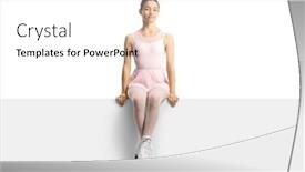  Presentation with blank - Presentation theme enhanced with beautiful-figure-skater-sitting background and a  colored foreground