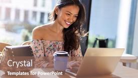  Presentation with filipino - Amazing theme having beautiful filipino woman using laptop backdrop and a violet colored foreground